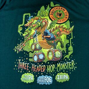 Southern Tier Brewing Company Shirt Large Three Headed Hop Monster IPA Beer Brew